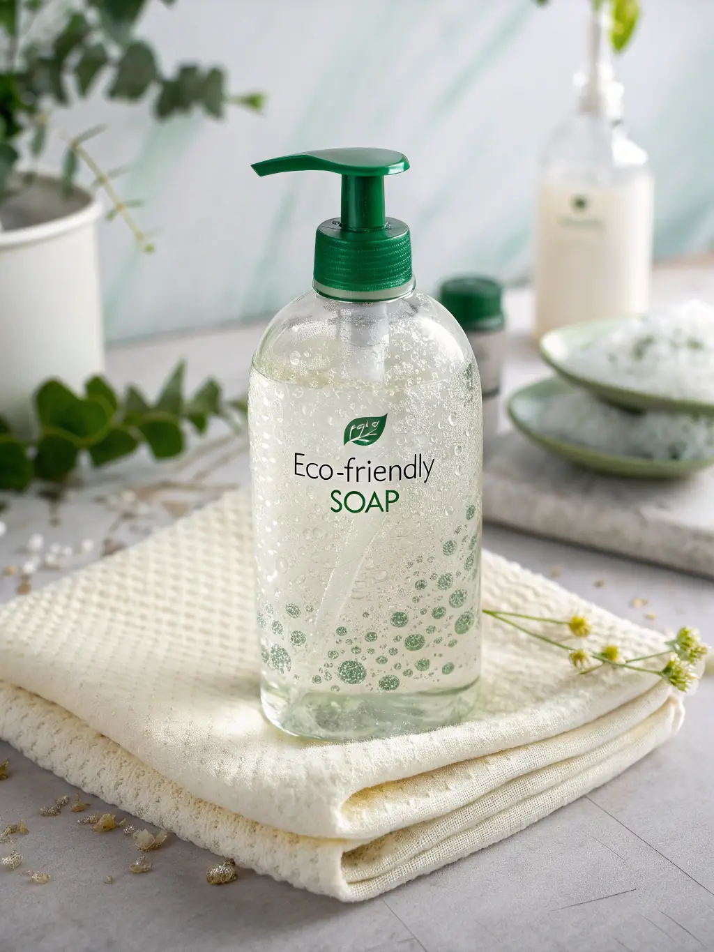 A photo of eco-friendly cleaning products being used in a home, emphasizing Aloha Shaka's commitment to sustainability.